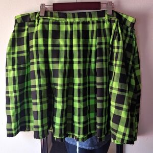 Hot Topic Acid Green Plaid mini Skirt